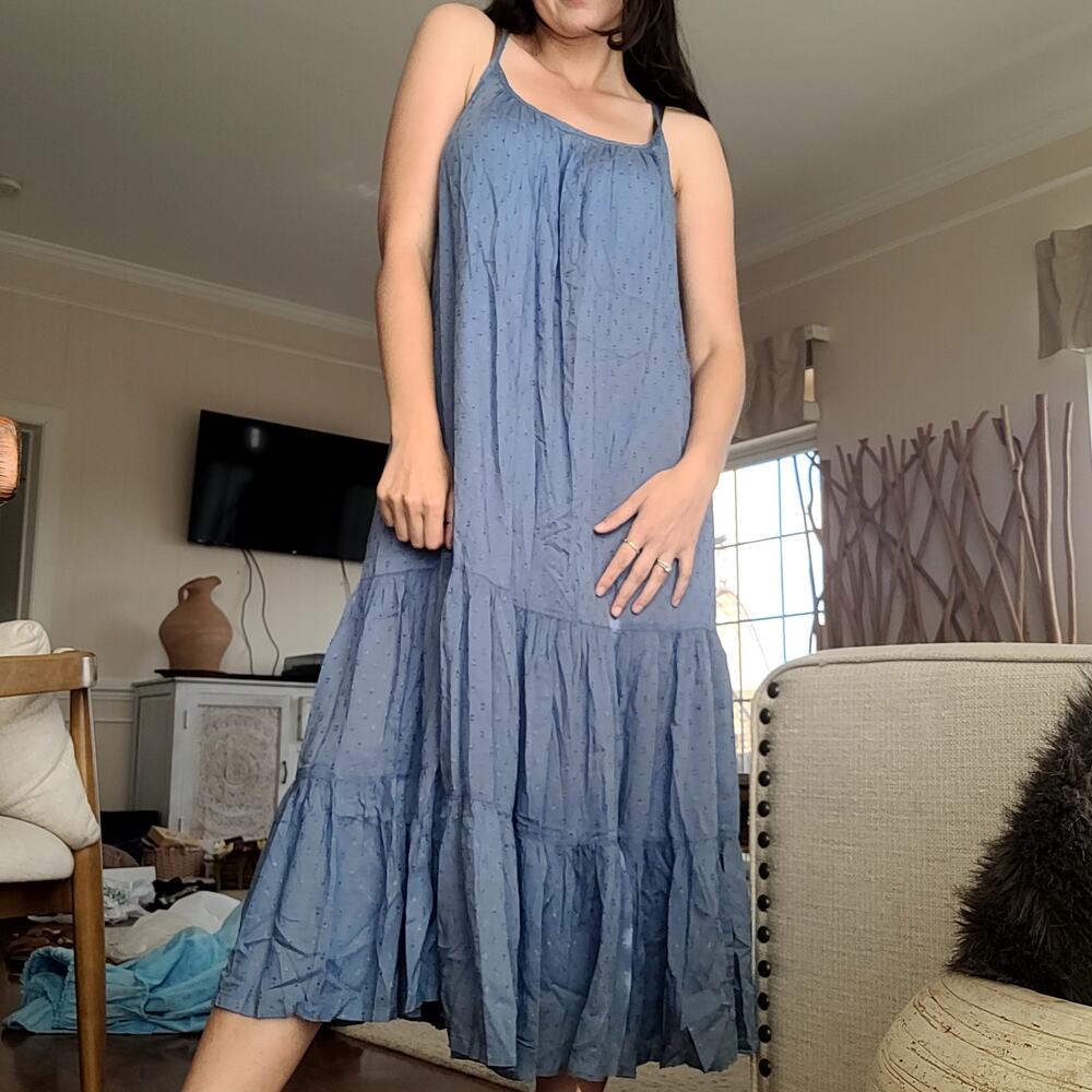 Garnet Hill Blue Airy Flowy Cover up Sz M
